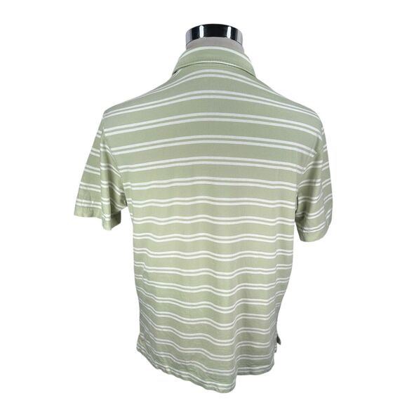 Patagonia Polo Shirt Men’s Medium Green White Striped Short Sleeve Regular Fit - Picture 5 of 11